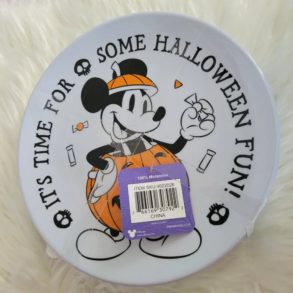 Disney Mickey Pumpkin Halloween Plate Set